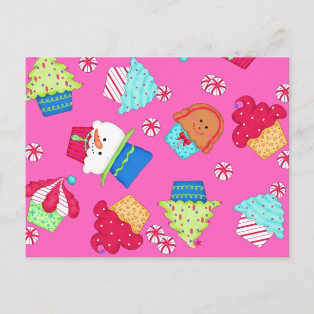Cartes Pour Fêtes Annuelles Promotion rose lumineuse de restauration de Noël (Devant)