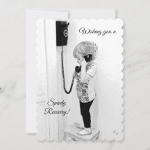 Prompt rétablissement, enfant, vieux téléphone,