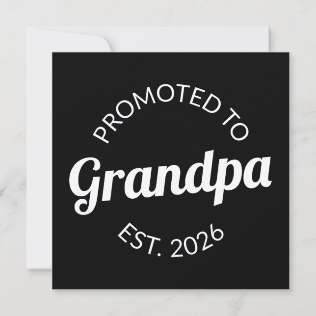Cartes Pour Fêtes Annuelles Promu À Grand-Père Est. 2026 I (Devant)