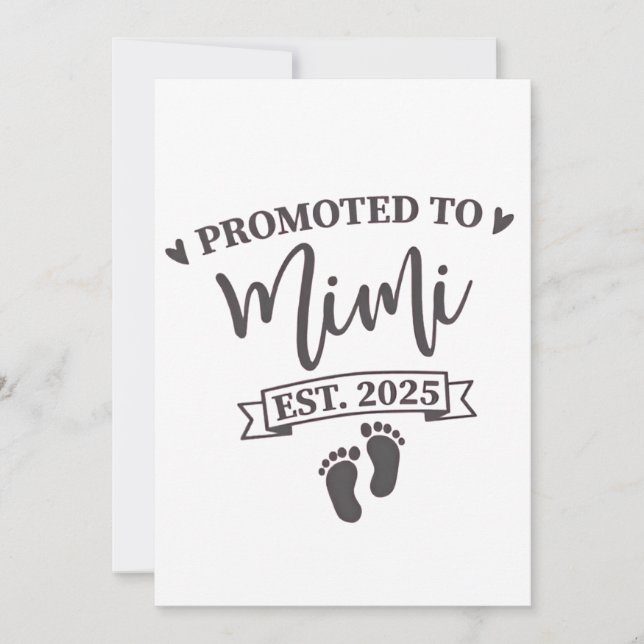 Cartes Pour Fêtes Annuelles Promue Mimi Établie en 2025 Futur grand-mère (Devant)