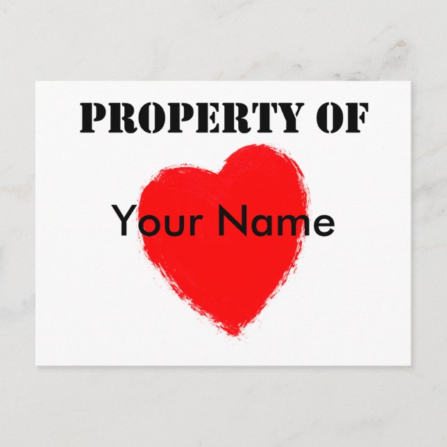 Cartes Pour Fêtes Annuelles Propriété de Valentine de (Devant)