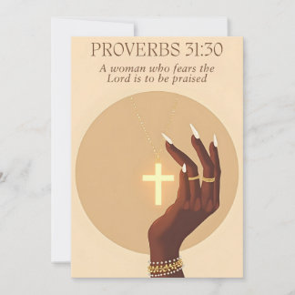 Cartes Pour Fêtes Annuelles Proverbs 31:30 Faith & Grace Inspirational Art