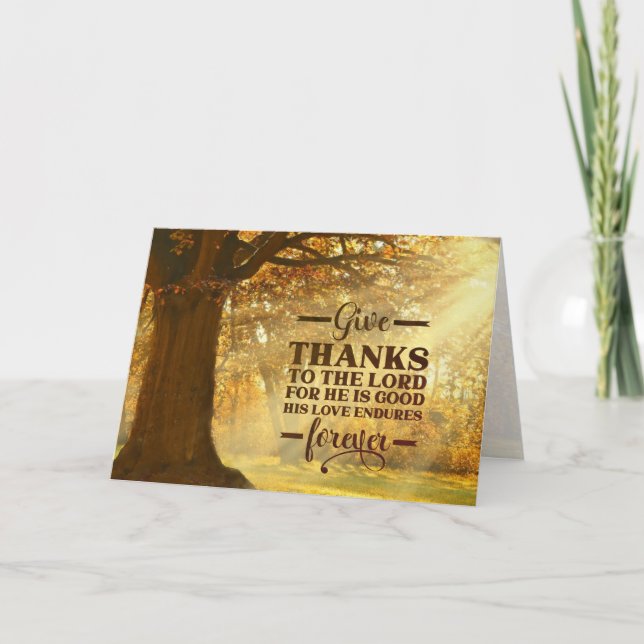 Cartes Pour Fêtes Annuelles Psaume 107:1 Remerciez l'Éternel Thanksgiving (Devant)