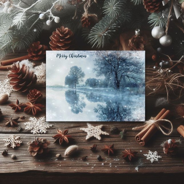 Cartes Pour Fêtes Annuelles Psaumes Verse Hiver Merveilles Terres boisées Noël (Créateur téléchargé)