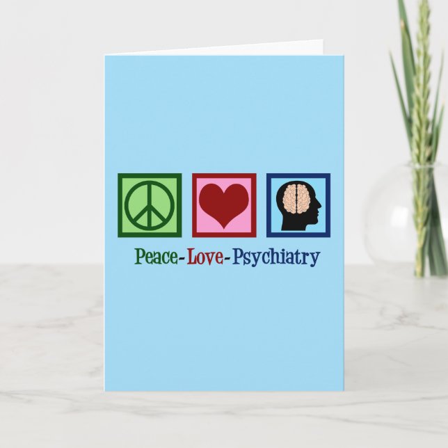 Cartes Pour Fêtes Annuelles Psychiatrie d'amour de paix de psychiatre (Devant)