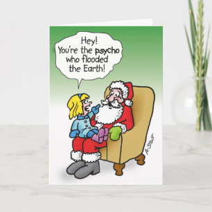 CARTES POUR FÊTES ANNUELLES  PSYCHO PÈRE NOËL -