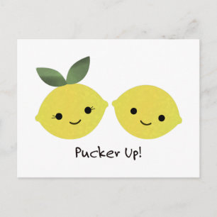 Cartes Pour Fêtes Annuelles Pucker les citrons de Cute Kawaii
