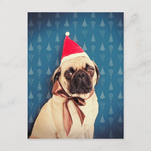 Cartes Pour Fêtes Annuelles Pug Lola (Devant)