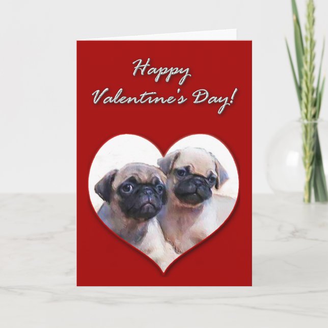 Cartes Pour Fêtes Annuelles Pug puppies (Devant)