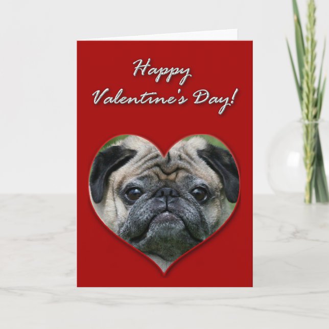 Cartes Pour Fêtes Annuelles Pug Valentines (Devant)
