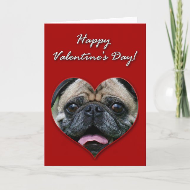 Cartes Pour Fêtes Annuelles Pug Valentines (Devant)