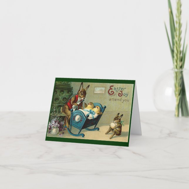 Cartes Pour Fêtes Annuelles Puisse Pâques Joy Vous Assister Vintage (Devant)