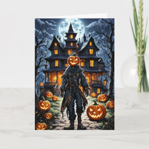 Cartes Pour Fêtes Annuelles Pumpkinhead en clair de lune Halloween