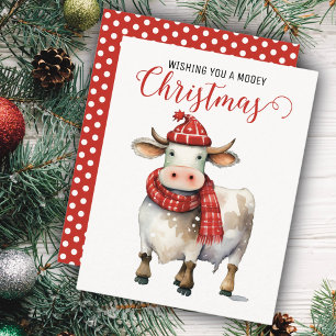 Cartes Pour Fêtes Annuelles Pun de vache de Noël