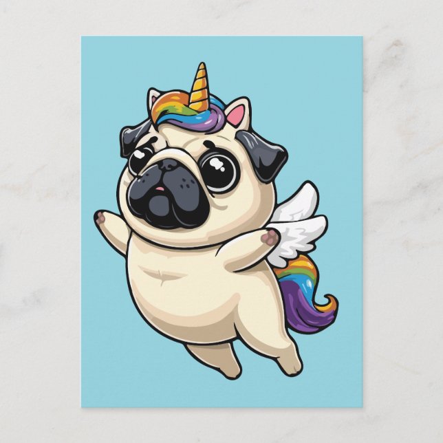 Cartes Pour Fêtes Annuelles Pup de licorne (Devant)