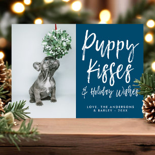 Cartes Pour Fêtes Annuelles Puppy Kisses Cute Empreinte de patte Pet Chien Pho