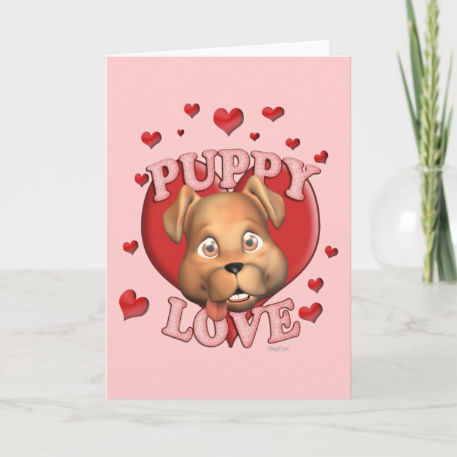Cartes Pour Fêtes Annuelles Puppy Love Valentine Card (Devant)