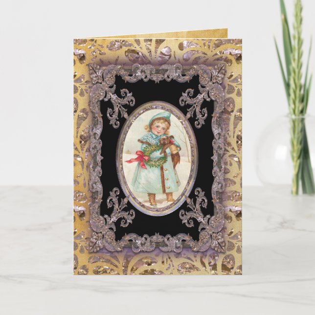Cartes Pour Fêtes Annuelles Puppy Love Victorian (Devant)