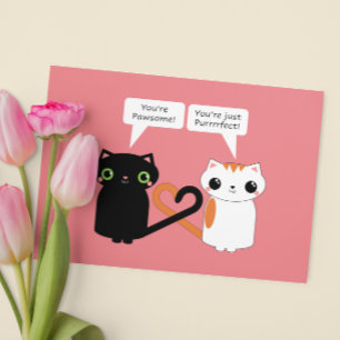Cartes Pour Fêtes Annuelles Purfect Pawsome Kitties Furever Love Card