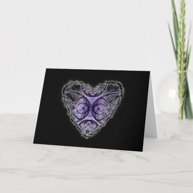 Cartes Pour Fêtes Annuelles Purple Coeur Valentine Amour (Devant)