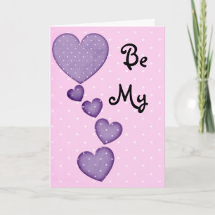 Cartes Pour Fêtes Annuelles Purple Falling Hearts Be My Valentine Card