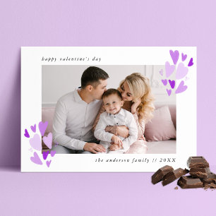 Cartes Pour Fêtes Annuelles Purple Hearts Photo Saint-Valentin