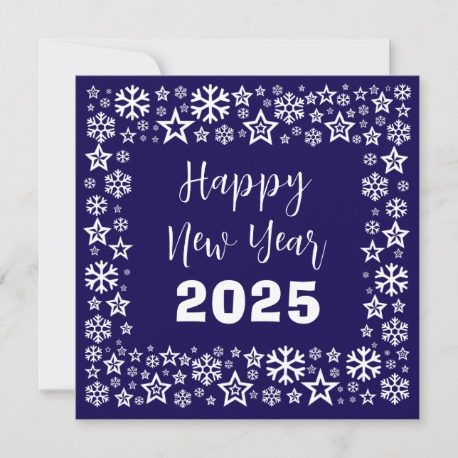 Cartes Pour Fêtes Annuelles Purple white Square wish card with golden stars (Devant)