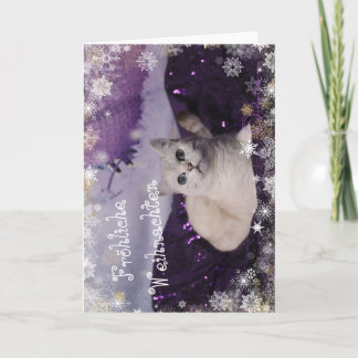 Cartes Pour Fêtes Annuelles Purple XMAS Cats