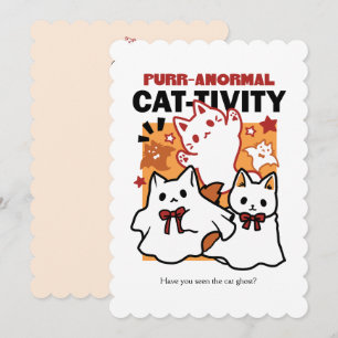 Cartes Pour Fêtes Annuelles Purr-anormal Cat Cat mignonne Halloween Conception