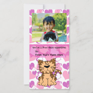 Cartes Pour Fêtes Annuelles Purr-fect Chat Personnalisé Fille Enfants Valentin