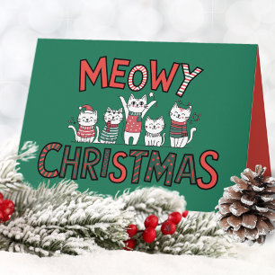 Cartes Pour Fêtes Annuelles Purr-fect Meowy Noël