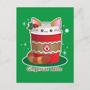 Cartes Pour Fêtes Annuelles Purrista Pawfee : Café Cute Ginger Cat
