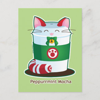 Cartes Pour Fêtes Annuelles Purrista Pawfee - chat mignon de café de vacances