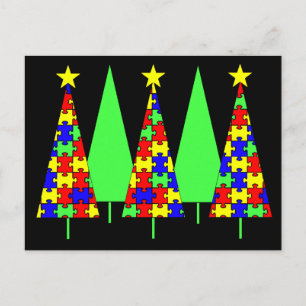 Cartes Pour Fêtes Annuelles Puzzle Arbres de Noël - Sensibilisation sur l'auti