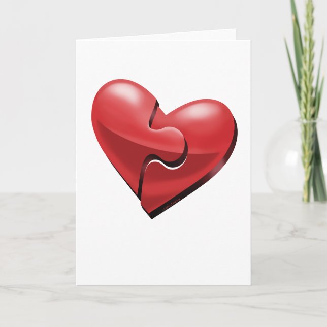 Cartes Pour Fêtes Annuelles Puzzle de coeur (Devant)
