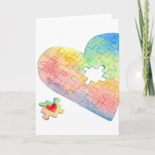 Cartes Pour Fêtes Annuelles Puzzle du coeur (Devant)