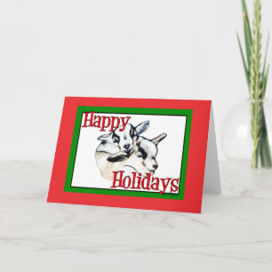 Cartes Pour Fêtes Annuelles Pygmée Chèvre Enfants Dessin Noël