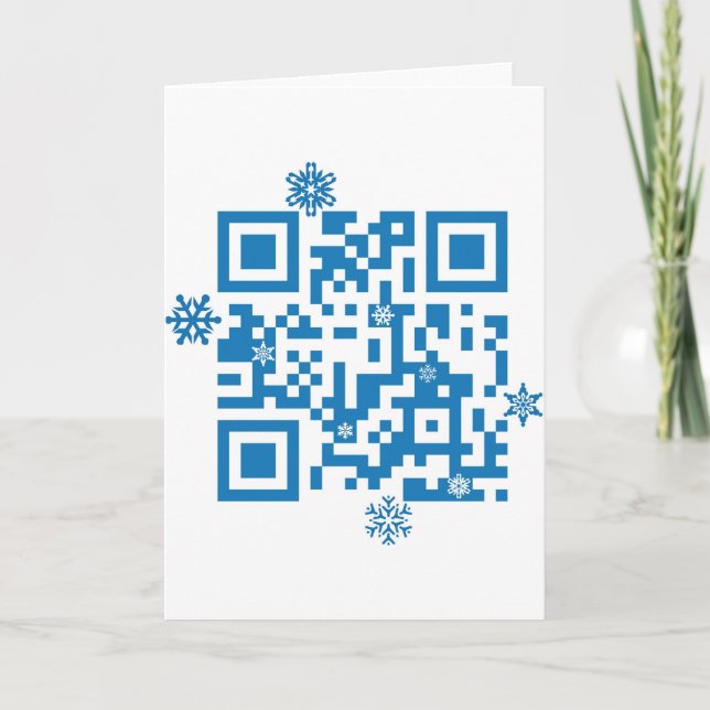 Cartes Pour Fêtes Annuelles QR Code Scannera "Joyeux Noël !" (Devant)