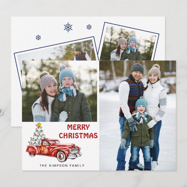 Cartes Pour Fêtes Annuelles Quarantine Joyeux Noël 4 PHOTO Salutation (Devant / Derrière)