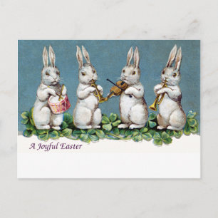 Cartes Pour Fêtes Annuelles Quartet de lapin Pâques Vintages