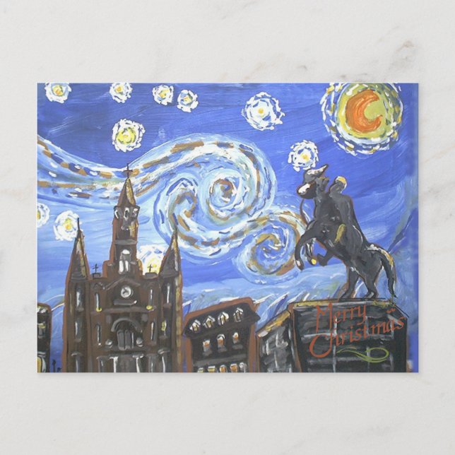 Cartes Pour Fêtes Annuelles Quartier Français Nuit Étoilée (Devant)