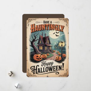 Cartes Pour Fêtes Annuelles Quartier "Halloween joyeusement heureux"