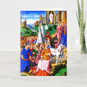 Cartes Pour Fêtes Annuelles "Quatre licornes mènent le cortège "