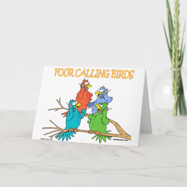 Cartes Pour Fêtes Annuelles Quatre oiseaux appelants (Devant)