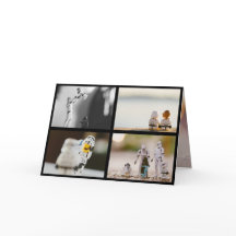 Quatre photos frontière noire Noël Famille