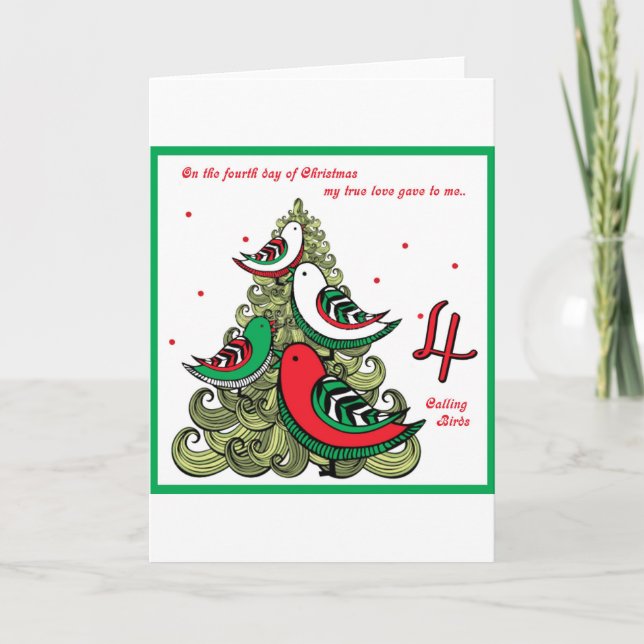 Cartes Pour Fêtes Annuelles Quatrième jour de Noël (Devant)