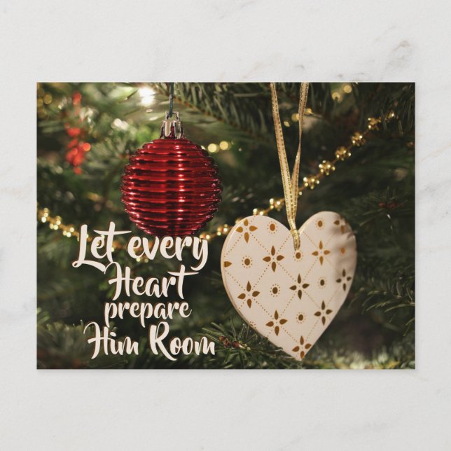 Cartes Pour Fêtes Annuelles Que chaque coeur le prépare, Noël Carol (Devant)