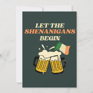 Cartes Pour Fêtes Annuelles Que les frasques commencent Drôle de St. Patrick