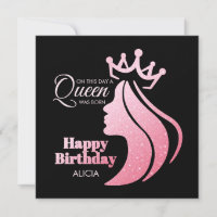 Queen Crown Parties scintillant rose Noir Joyeux a