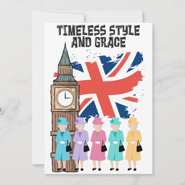 Cartes Pour Fêtes Annuelles Queen Elizabeth II- Style et grâce intemporels (Devant)